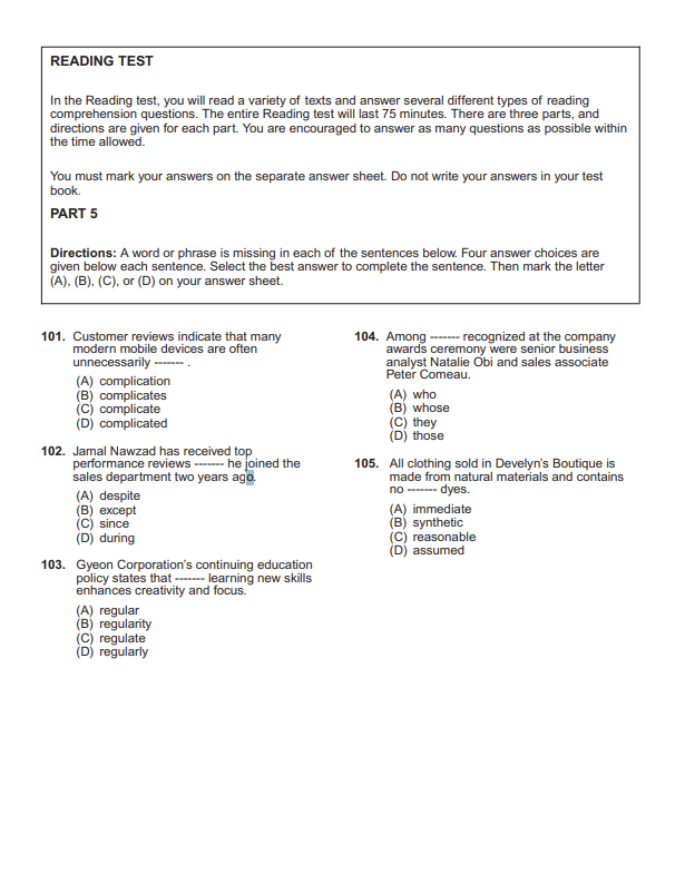 TOEIC Reading 1