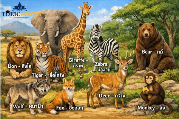 รวม คำศัพท์สัตว์ภาษาอังกฤษ ยอดนิยมแบ่งตามที่อยู่อาศัย