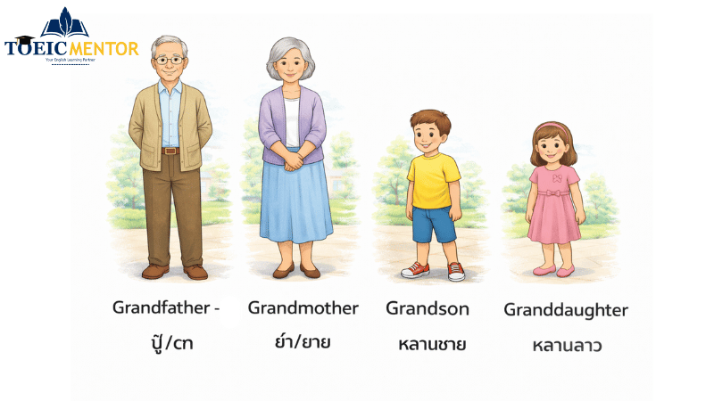 คําศัพท์ครอบครัว ภาษาอังกฤษ 100+ คำ พร้อม IPA และตาราง
