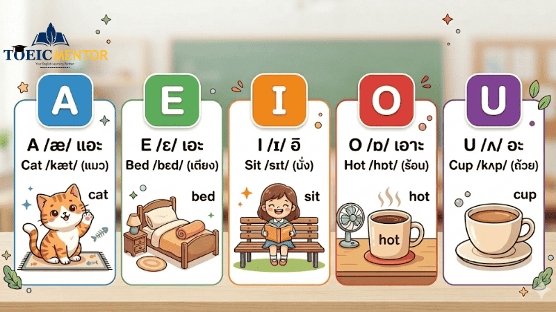 กฎสระเสียงสั้น (Short Vowels) ในโครงสร้างคำพื้นฐาน